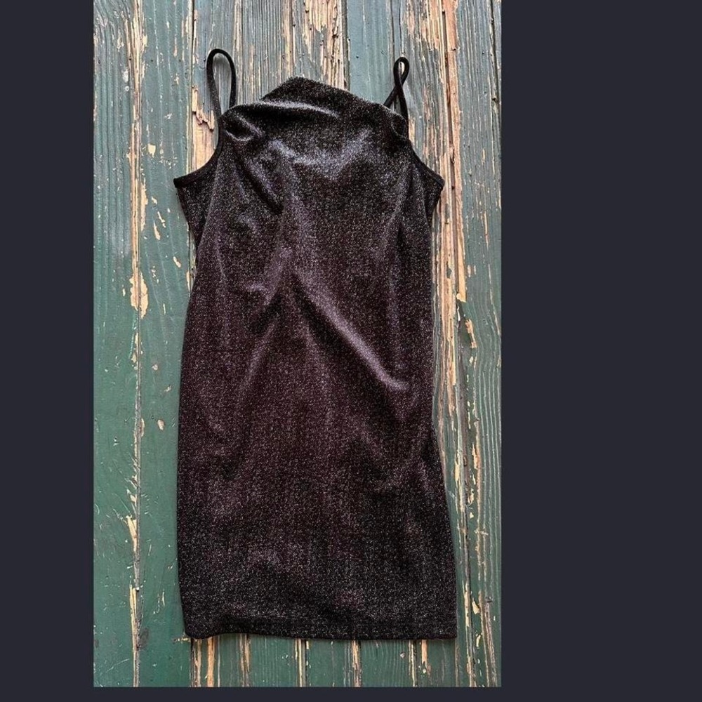 No Boundaries black sparkly bodycon dress with swoop neckline Size XL